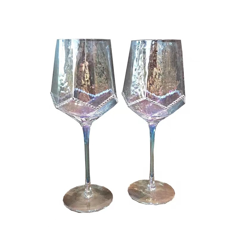 Pahar de vin roșu din cristal, cu diamant încrustat, design minimalist modern