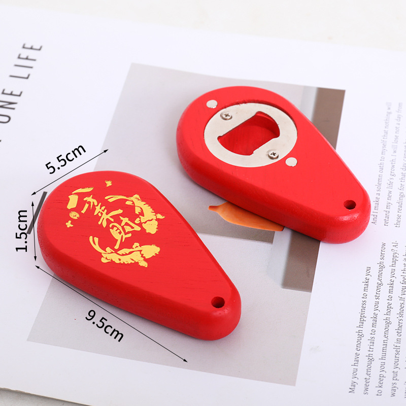 Deschizător de sticle din lemn, în formă de picătură de apă, design minimalist, magnetic