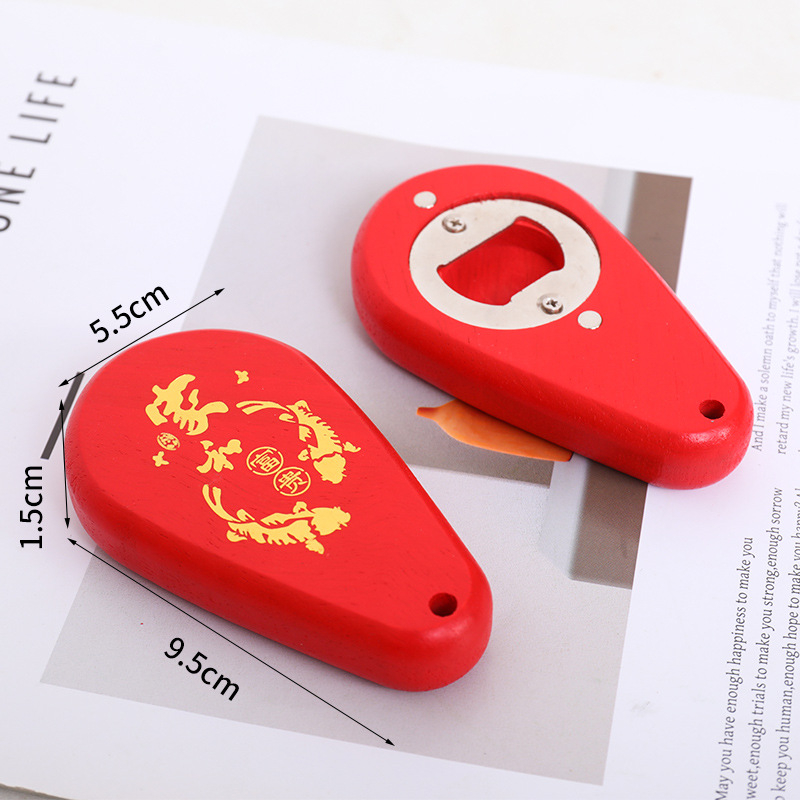 Deschizător de sticle din lemn, în formă de picătură de apă, design minimalist, magnetic