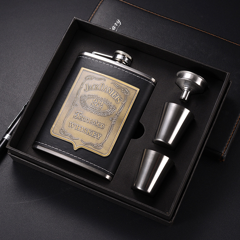 Set de sticle de vin din oțel inoxidabil, pentru exterior, portabil, sticle metalice plate, 8oz