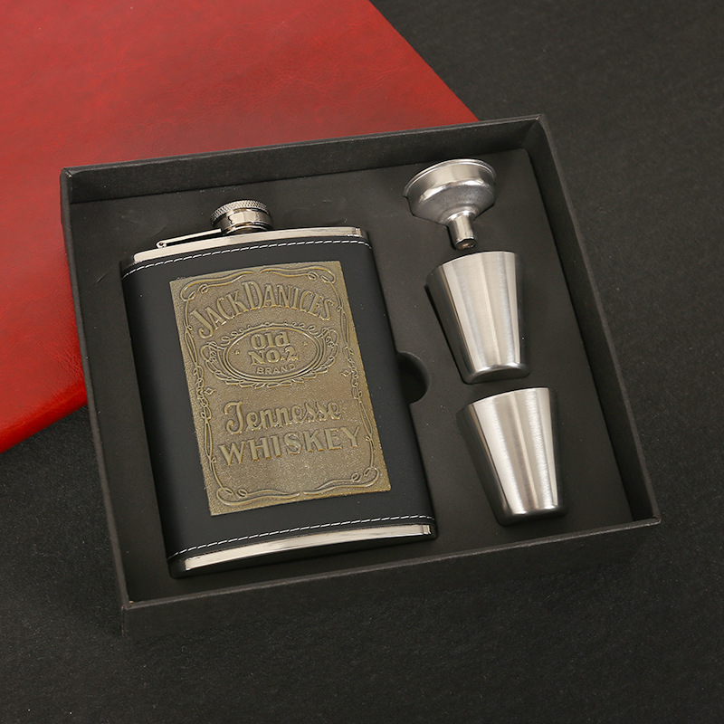 Set de sticle de vin din oțel inoxidabil, pentru exterior, portabil, sticle metalice plate, 8oz