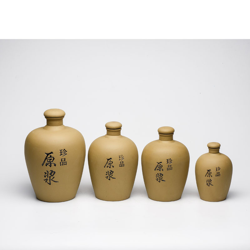 Sticlă de vin din ceramică din lut purpuriu, cu sigiliu, borcan din ceramică pentru vin, 0,5–2,5 kg, pentru depozitare acasă în pivniță, stil retro luxos.