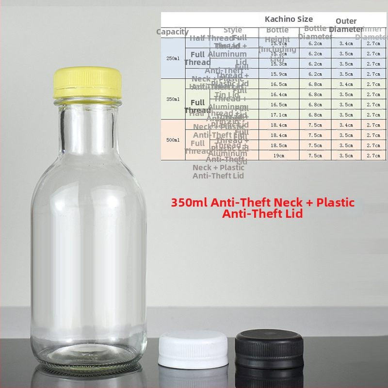 Sklenené fľaše na mliečny čaj, studenú kávu, džúsy a domáce ovocné víno — 500 ml prázdne fľaše, 350 ml uzatvárateľné fľaše na dávkovanie