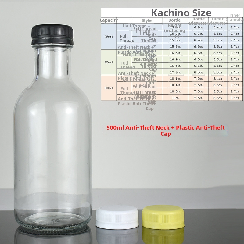 Sklenené fľaše na mliečny čaj, studenú kávu, džúsy a domáce ovocné víno — 500 ml prázdne fľaše, 350 ml uzatvárateľné fľaše na dávkovanie