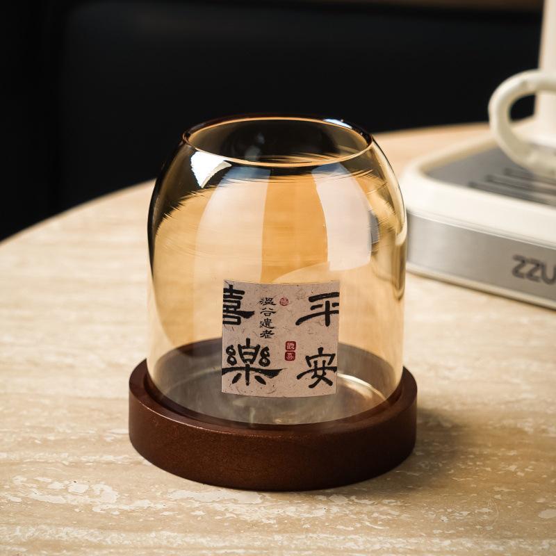 Set japonez stil retro cu borcan de stocare din sticlă pentru fructe, tacâmuri din oțel inoxidabil 304: furculițe și linguri, cu mânere din lemn