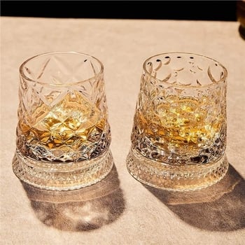 Pahar rotativ pentru whisky, cristal, pentru uz casnic
