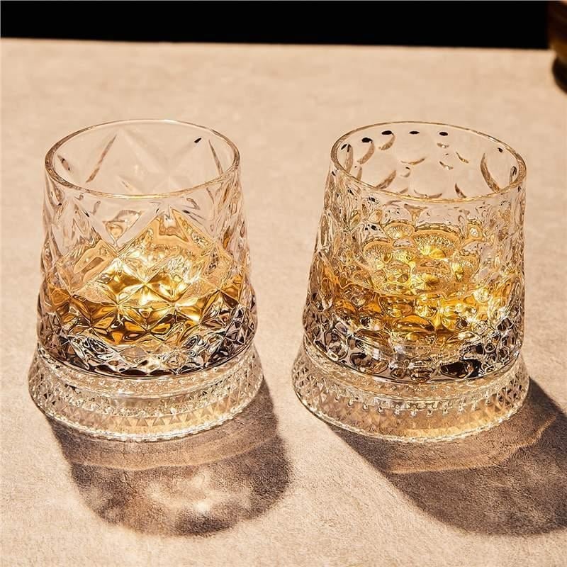 Pahar rotativ pentru whisky, cristal, pentru uz casnic