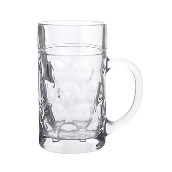 Set de 3 pahare de bere din sticlă, capacitate mare (401–500 ml), cu mâner