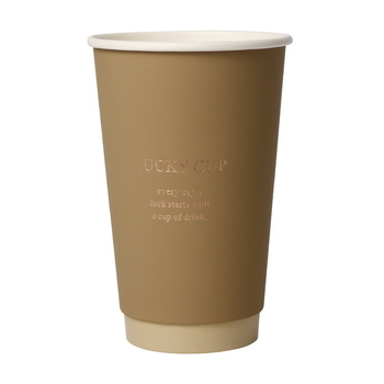 Pahar de cafea de unică folosință cu capac, imprimare aurie pe hârtie groasă, 400 ml pentru băuturi calde