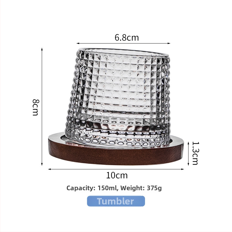 Pahar de whisky rotativ cu bază, pictură manuală, stil Nordic, 101–200 ml