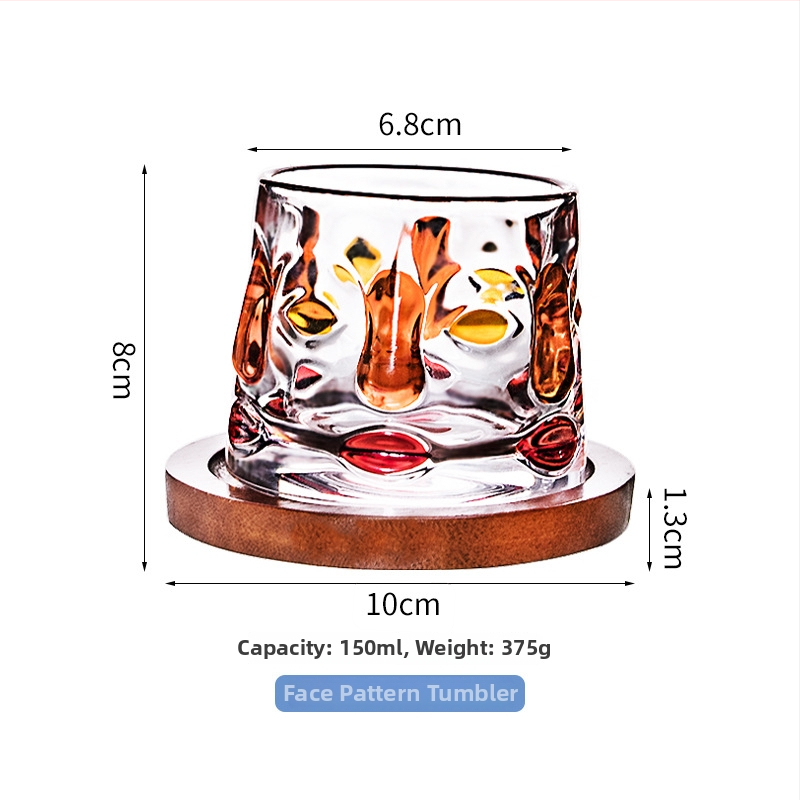 Pahar de whisky rotativ cu bază, pictură manuală, stil Nordic, 101–200 ml