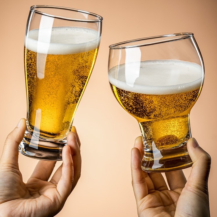 Set de pahare pentru bere pentru uz casnic, pahare mai groase pentru bere craft, pahare la modă pentru bere la draft, design premium ușor luxos