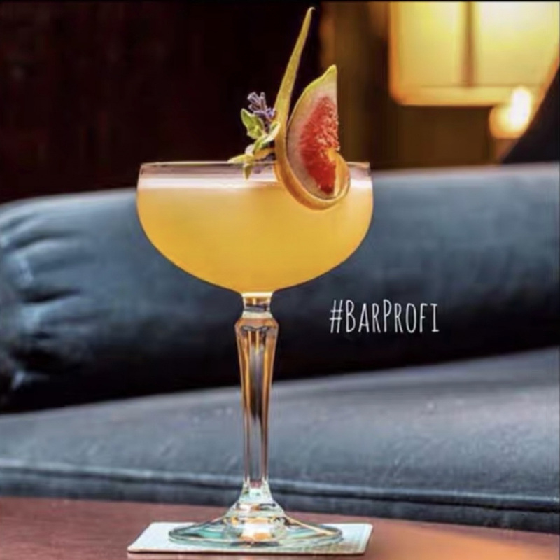 Pahar de cocktail din cristal cu flacără roz, 1000 ml+, pentru gastronomie moleculară