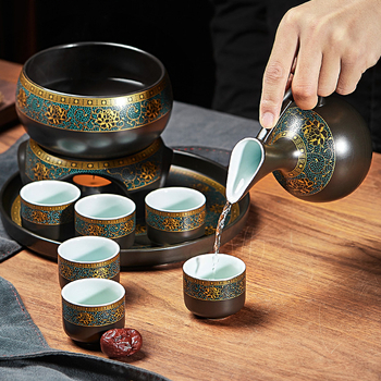 Set ceramic pentru încălzirea vinului în stil antic chinezesc, porțelan, capacitate mare, pentru uz casnic