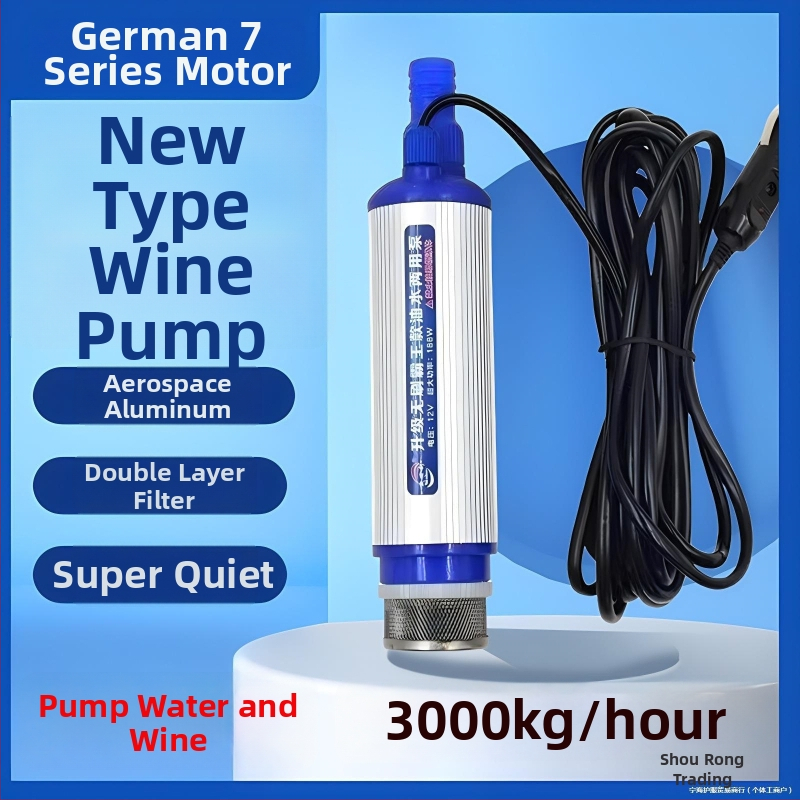Elektrická pumpa na víno pre domáce použitie, 12 V, nerezová oceľ, plne automatická