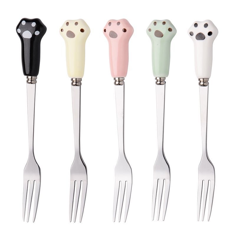 Set de 5 furculițe din oțel inoxidabil pentru fructe, pentru uz casnic – furculițe mici pentru prăjituri, desert, salate și mooncakes