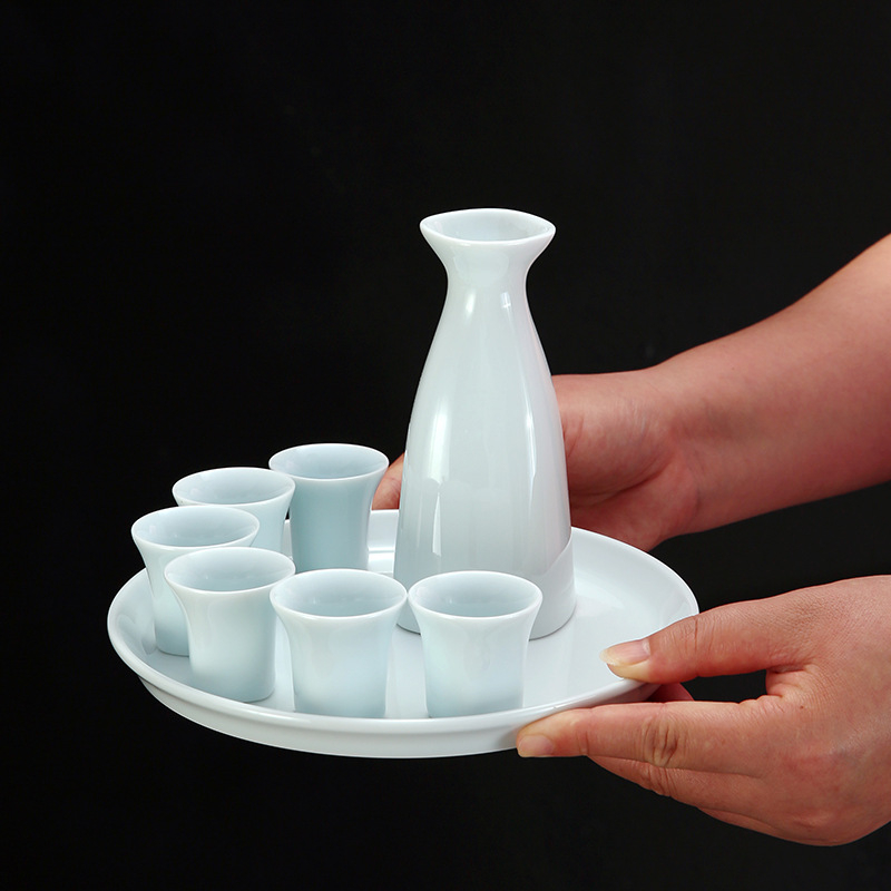 Încălzitor și dozator din porțelan celadon, set de pahare pentru sake pentru uz casnic, cadou de afaceri cu logo personalizat
