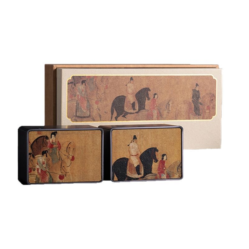 Ambalaj ceai în stil vintage – cutie cadou goală cu recipiente pentru ceai