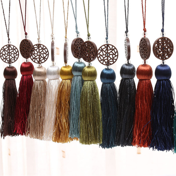 Accesorii pentru perdea cu franjuri verticale în stil chinezesc – franjuri mici de agățat și bile cu ciucuri pentru perdeaua ferestrei