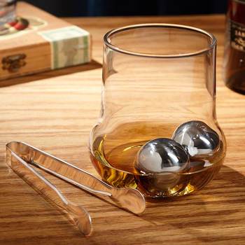 Bilă de gheață din oțel inoxidabil 304, diametrul 25.4 mm, pentru whisky – piatră metalică de bar