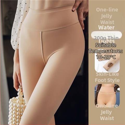 Plus-size čarape s nude učinkom i fleece-om za jesen-zimu