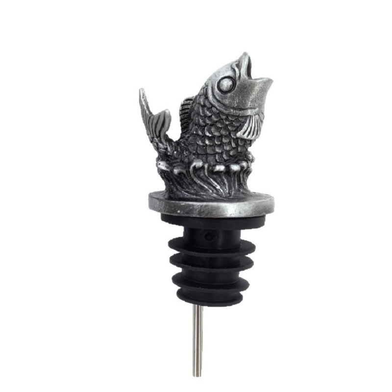 Dragonfish auriu din aliaj – turnător de vin și dop de sticlă, dop pentru vin roșu, conservator de vin