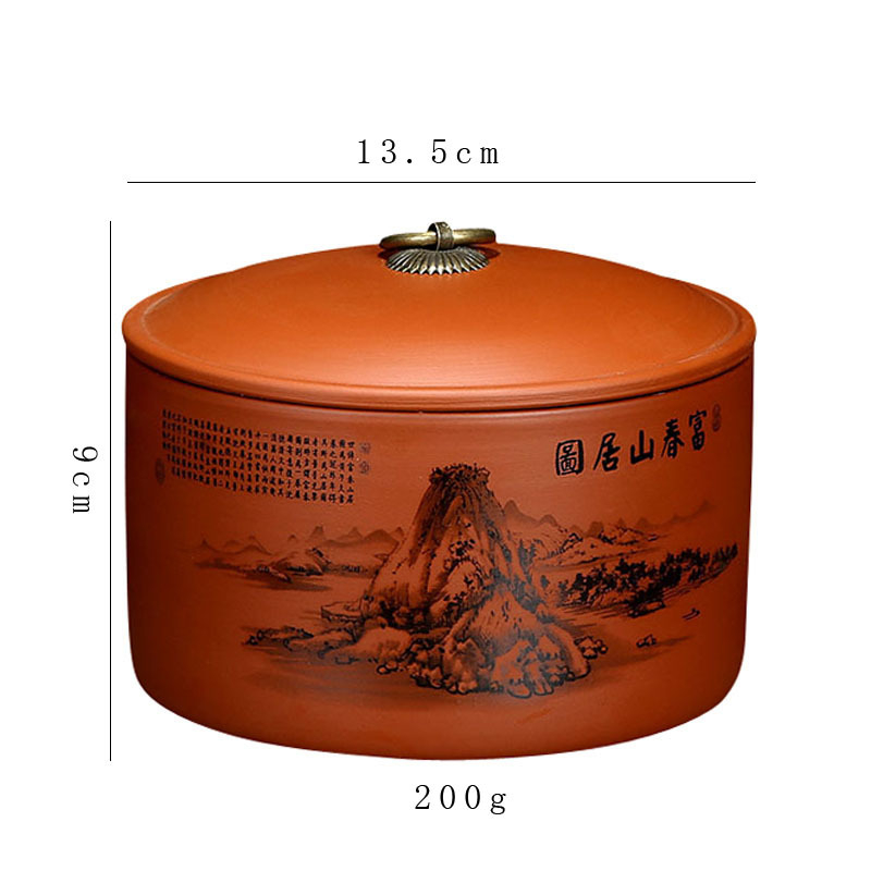 Recipient ceramic pentru ceai Pu'er, de dimensiune medie, pentru ceai negru, ceai verde și ceai alb, din lut mov