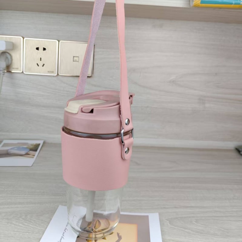 Husă din PU pentru pahar din sticlă, capace termoizolante pentru ceai și cafea