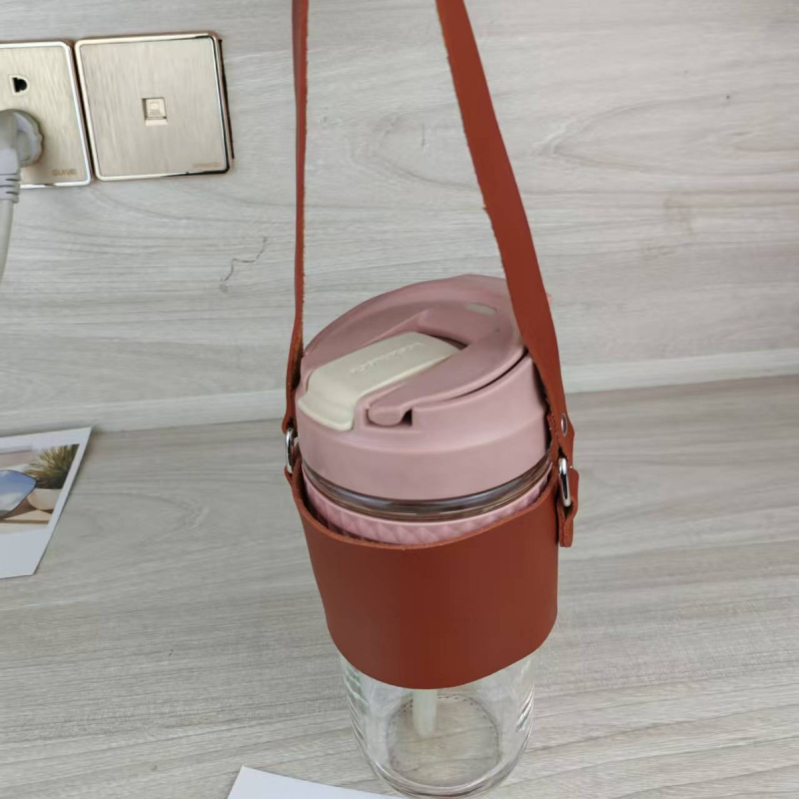 Husă din PU pentru pahar din sticlă, capace termoizolante pentru ceai și cafea