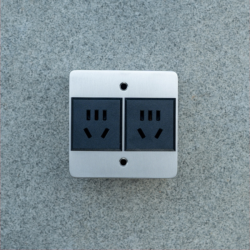 Prepínací vypínač s minimalistickým strieborným panelom z brúseného nehrdzavejúcej ocele, typ 86, kovový spínač pre hotely a domy