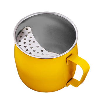 Cană de ceai din oțel inoxidabil 304, formă de semilună, cu filtru - cadou de birou