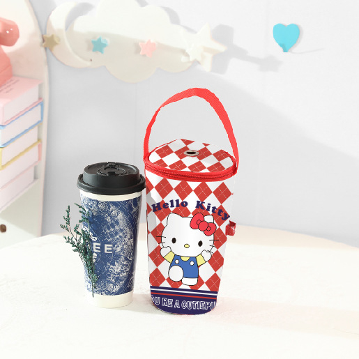Husă pentru ceașcă de Milk Tea Stitch cu mâner – husă portabilă pentru birou