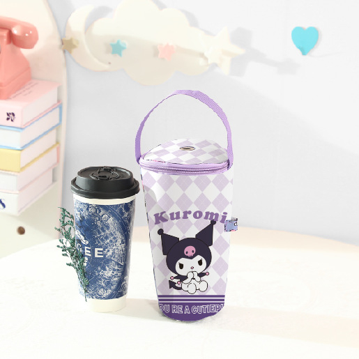 Husă pentru ceașcă de Milk Tea Stitch cu mâner – husă portabilă pentru birou