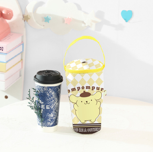 Husă pentru ceașcă de Milk Tea Stitch cu mâner – husă portabilă pentru birou