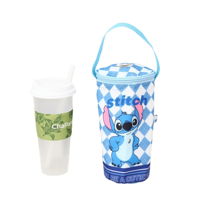 Husă pentru ceașcă de Milk Tea Stitch cu mâner – husă portabilă pentru birou