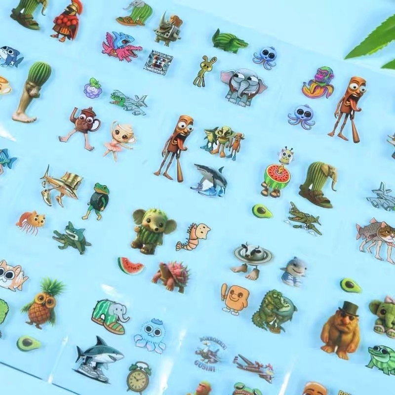 Stickere pentru jurnal Shan Hai Jing, cutie cadou cu 100 foi, DIY 2D cartoon creativ pentru jurnal