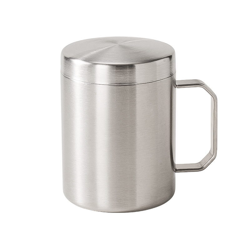 Cană din oțel inoxidabil 316L cu capac, pentru uz casnic și de birou, cană izolată pentru cafea, cu bază mai groasă