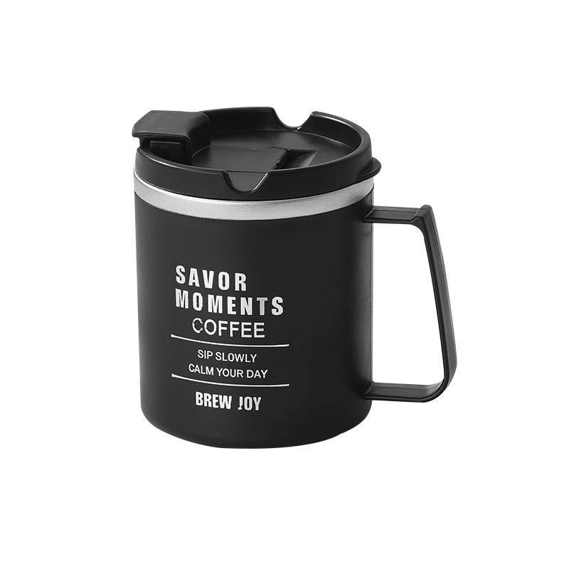 Cană de cafea din oțel inoxidabil 304, cu pereți dubli izolați, capac etanș