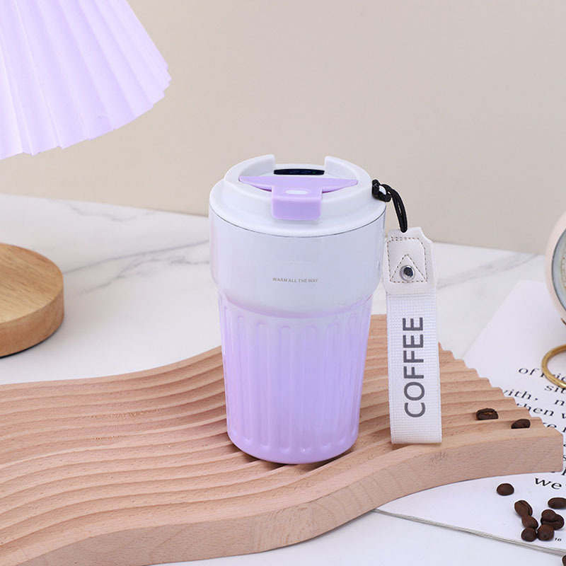 Cupa termo din oțel inoxidabil, cu curea, portabilă și drăguță, ceașcă de cafea