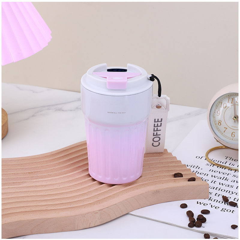Cupa termo din oțel inoxidabil, cu curea, portabilă și drăguță, ceașcă de cafea