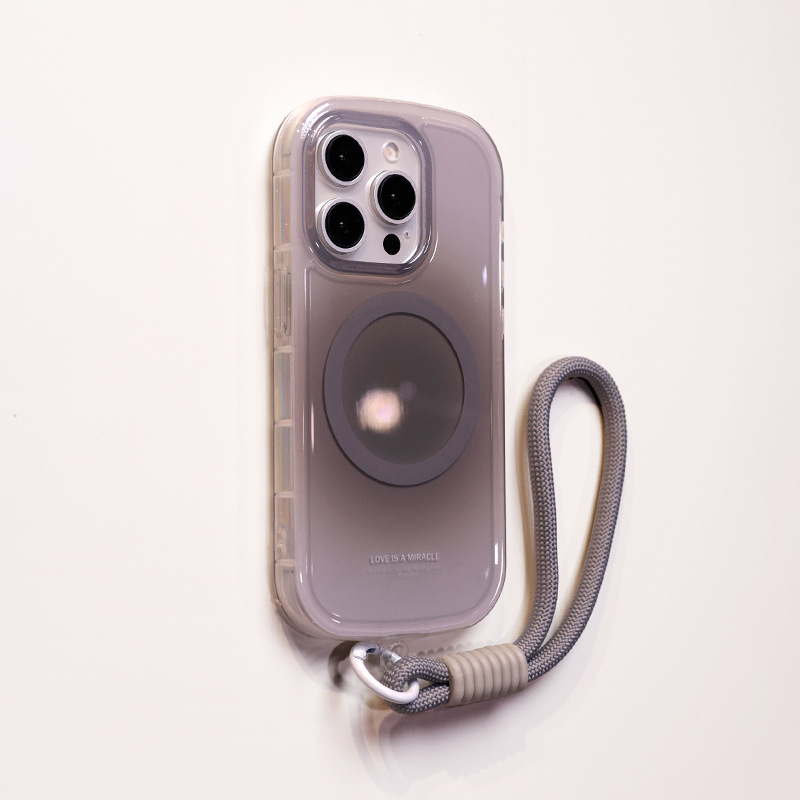Gradijentna ovalna futrola za Apple iPhone 16 Pro Max – ljubičasta, s naramenicom, otporna na pad, magnetski zatvarač, 16. serija