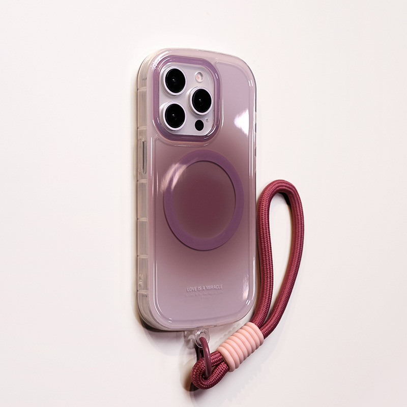 Gradijentna ovalna futrola za Apple iPhone 16 Pro Max – ljubičasta, s naramenicom, otporna na pad, magnetski zatvarač, 16. serija