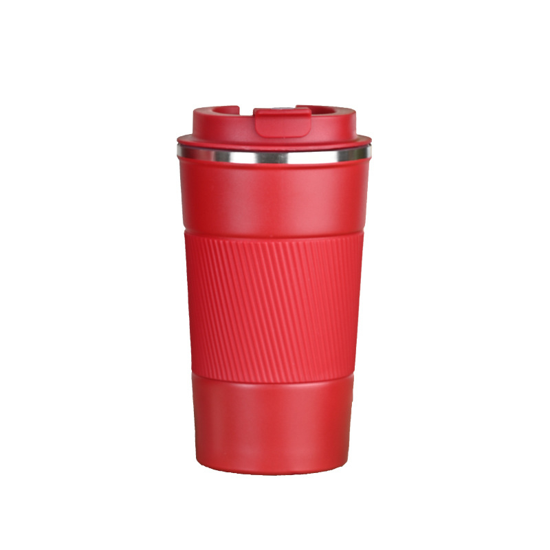Ceașcă de cafea din oțel inoxidabil 304, stil american, izolată cu husă din silicon, portabilă pentru mașină și birou