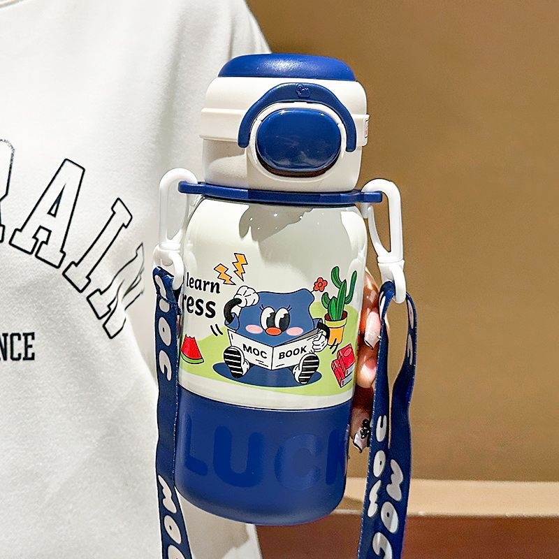 Cupe termice pentru copii cu mâner, afișaj temperatură, oțel inox, pai, pentru băieți și fete, set cadou 2025
