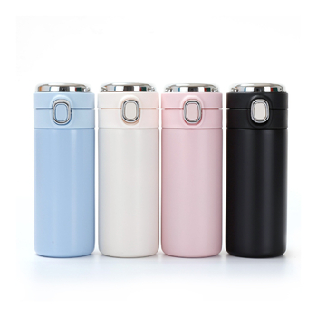 Cană termoizolantă din oțel inoxidabil cu afișajul temperaturii și capac cu deschidere prin apăsare, design modern minimalist, logo personalizat