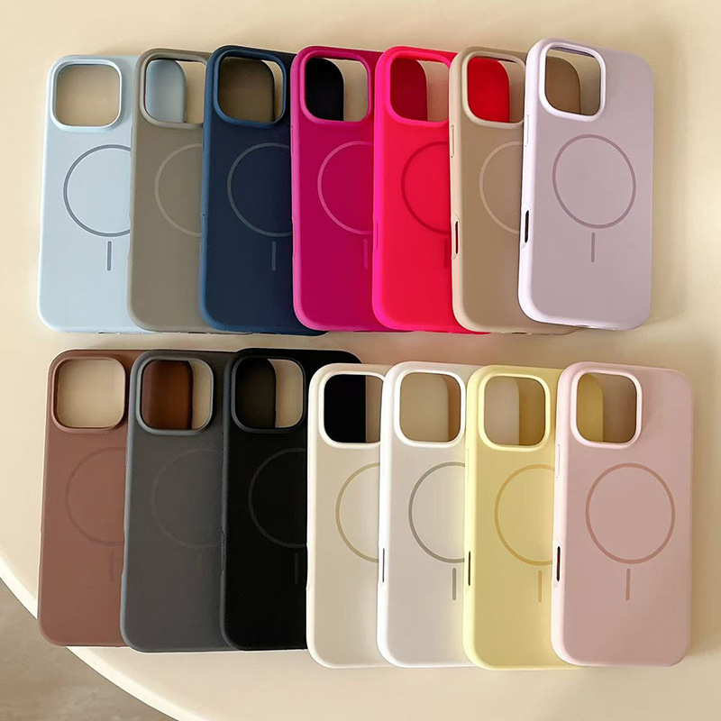Magnetna futrola od tekućeg silikona za iPhone 16 Pro i iPhone 17 Air – mat završetak, žuta