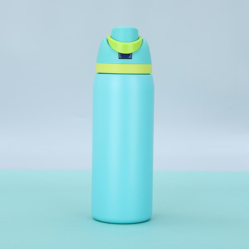 Sticlă din oțel inoxidabil cu pereți dubli, izolație, capac pop-up, stil Owala, design modern minimalist, cupă pentru fructe