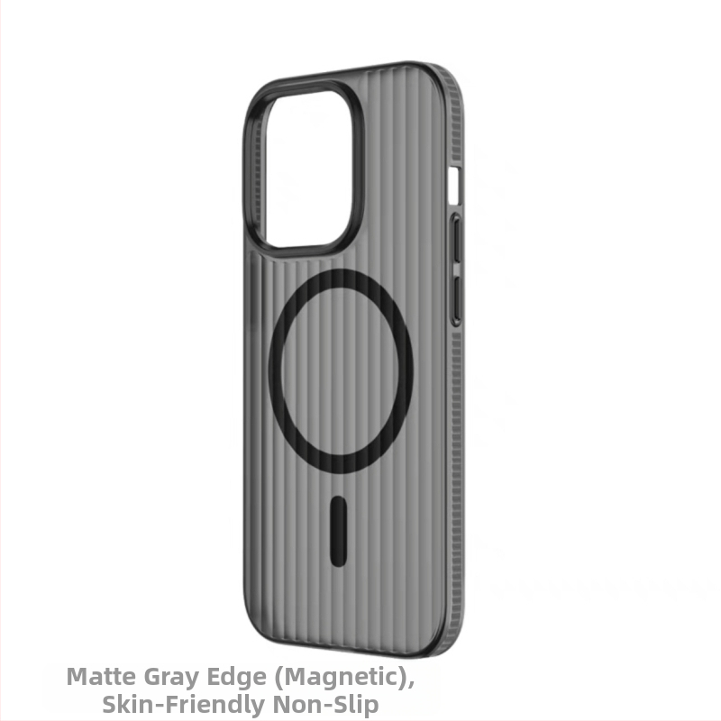 Tvrdý obal s vlnitou textúrou, matný s magnetickým uchytením, pre iPhone 17 a iPhone 16 Pro Max, minimalistický dizajn.
