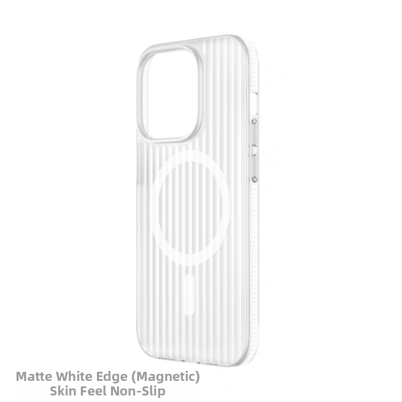 Tvrdý obal s vlnitou textúrou, matný s magnetickým uchytením, pre iPhone 17 a iPhone 16 Pro Max, minimalistický dizajn.