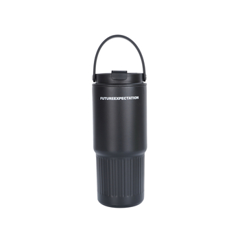 Cupă izolată din oțel inoxidabil 316, cu mâner, pai dublu, design desen animat, portabilă pentru mașină și exterior